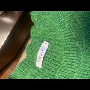 Misslook Green Ribbed Knit Sweater